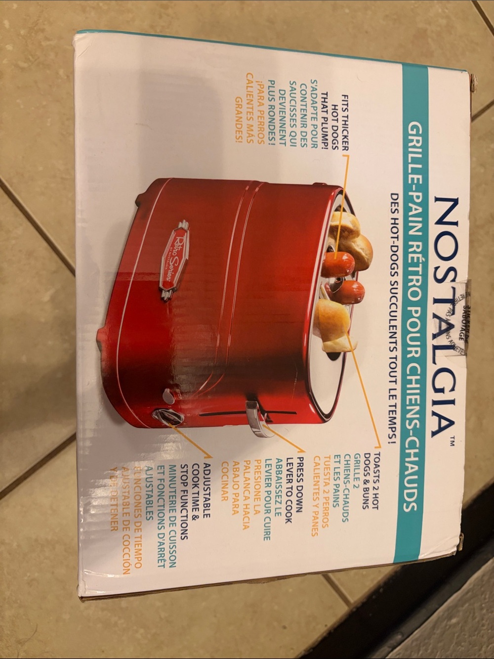 Nostalgia Red Retro Hot Dog Roller